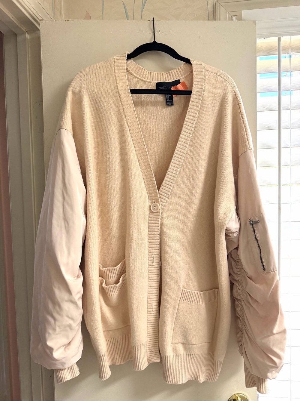 Barney’s of New York and Forever 21 Collab - Cream Bomber-Sleeve Cardigan